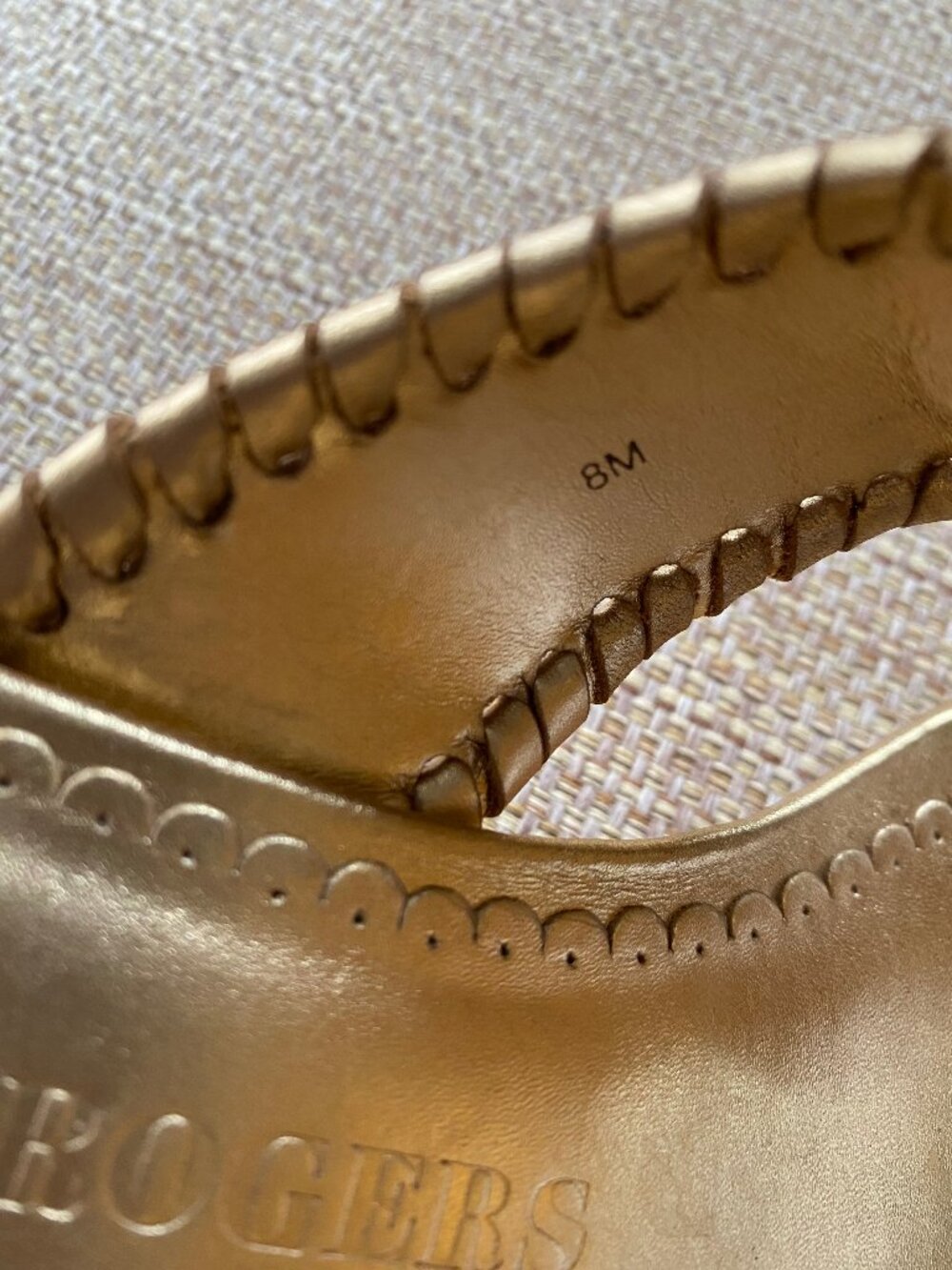 Jack Rogers Gold Cork Heel Sandals Size 8 - Picture 7 of 14